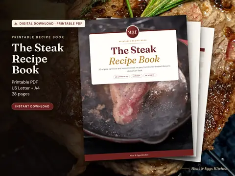 Steak Recipe Book printable cover